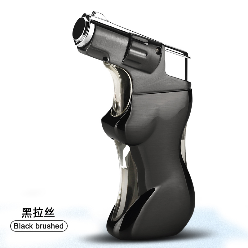 廠家直銷HL208迷你便攜式充氣打火機金屬防風小噴槍小焊槍打火機
